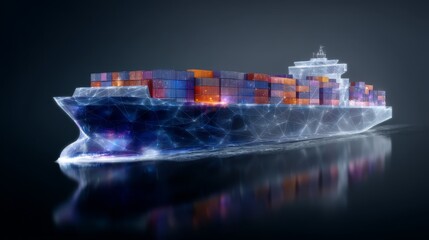 Container ship global cargo ocean transport logistics large vessel transports goods across oceans vital for trade