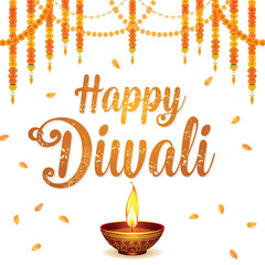 Abstract Festival Style Happy Diwali Typography Vector with Vibrant Gradient Flame Illustration HAPPY DIWALI 2025