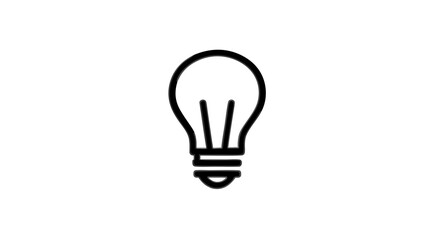 Lightbulb icon representing a bright idea, innovation, creative solution, inspiration, and electricity. Concept for success.