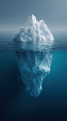 Obraz premium A High Resolution image of iceberg floats in the ocean with its submerged portion visible too.