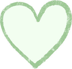 Hand Drawn Green Heart Icon – Pastel Love Symbol Illustration for Valentine and Romantic Design