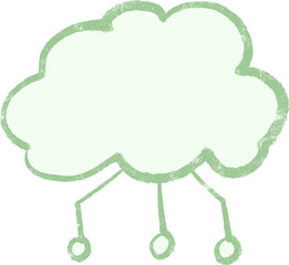 Hand Drawn Cloud Icon – Pastel Green Cloud Computing and Storage Illustration