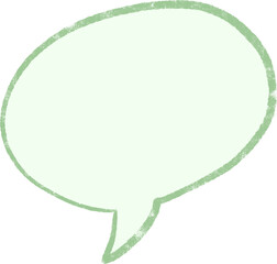 Hand Drawn Speech Bubble Icon – Pastel Green Chat and Dialogue Symbol Illustration