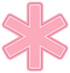 Fototapeta premium Stylized Pink Star of Life Emblem Isolated Medical Symbol for Emergency Aid and Healthcare with Distinctive Shape and Soft Pastel Color Palette