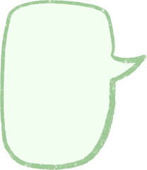 Vertical Rectangle Speech Bubble Icon – Pastel Green Hand Drawn Doodle Balloon for Chat and Messaging Illustration