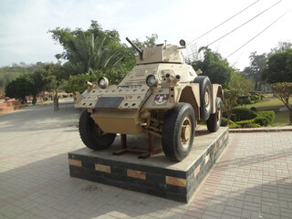 Vintage Military Armored Vehicle Display at Army Museum in Pakistan – Historic War Equipment