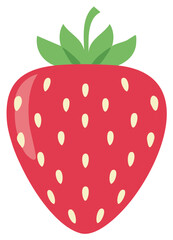 Obraz premium Isolated Strawberry Vector Illustration with Seeds and Green Stem