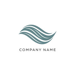 Abstract Wave Logo Design with Flowing Lines for Modern Business Identity.