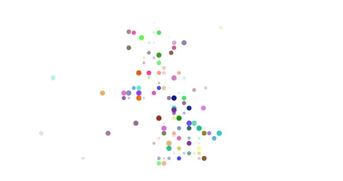 United Kingdom abstract silhouette generated with flying circles