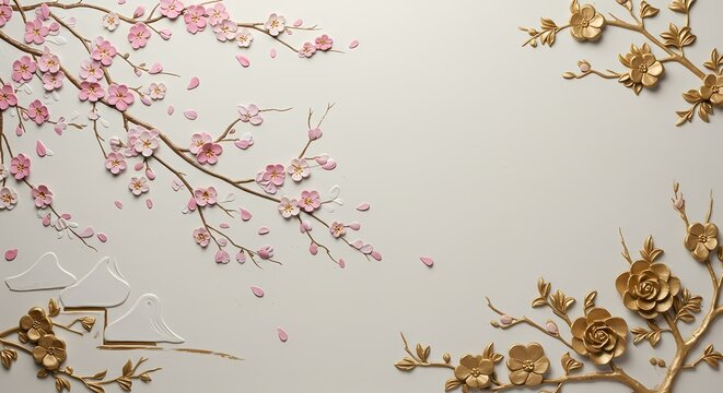  Wall Art: Cherry Blossoms, Sculpted Flowers, and Luxurious Textured Decor