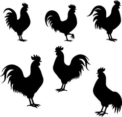 Barnyard Pride: Rooster Silhouette Collection