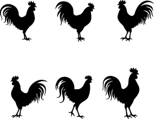 Barnyard Pride: Rooster Silhouette Collection