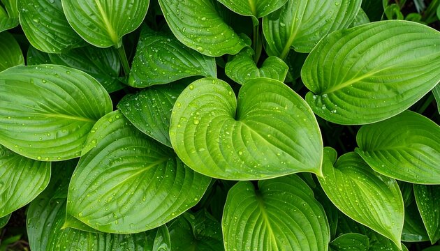 Close-up of lush green leaves (3) - Powered by Adobe