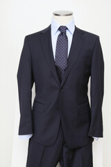 Elegant Navy Suit Displayed on a Mannequin