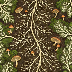 Organic Root System Pattern - Detailed Illustration

