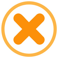 Obraz premium Orange X Mark and Circle Icon Design, Graphic Element for Cancel, Error, or Reject