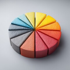 Obraz premium Colorful pie chart diagram on gray background