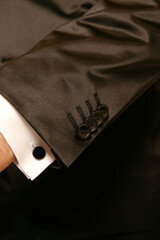 Elegant suit sleeve with cufflink detail