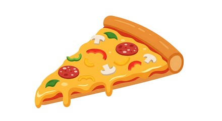 Delicious Slice of Pepperoni and Mushroom Pizza with Melted Cheese.