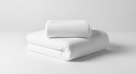 Obraz premium Cozy White Blankets in Minimalist Studio