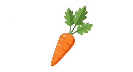 Fresh Orange Carrot with Green Leaves Isolated on White Background.