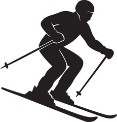 Fototapeta premium Skier downhill silhouette vector