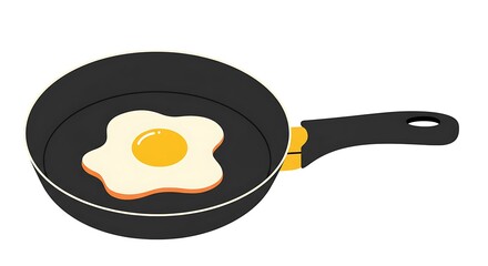 Fried Egg Cooking in a Frying Pan.