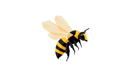 A detailed illustration of a bumblebee in flight.