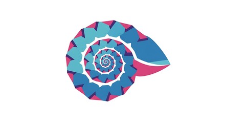 Abstract Nautilus Shell Spiral Geometric Pattern.