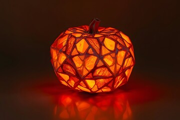 Abstract Geometric Polygon Pumpkin with Detailed Modern Art Design
