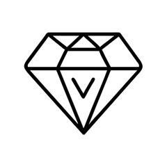 Simple line art diamond shape icon design for jewelry branding  