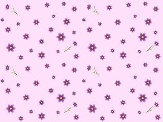 紫の花のシームレスパターン　C-2'