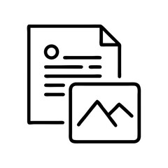 Document with image placeholder and text in minimalist style  