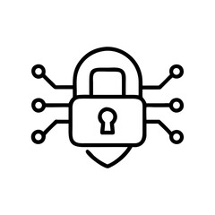 Digital lock symbol with circuit lines representing data privacy  