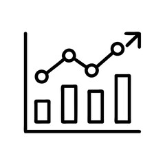 Line graph with upward trend and bar chart in minimal style  
