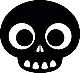 Halloween skull and crossbones silhouette vector, Pirate toxic danger icon, Horror skeleton design