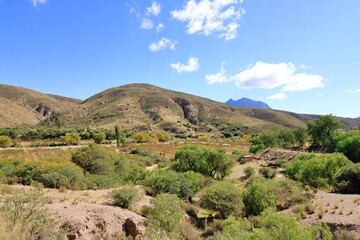 the landscape beside the river Puente Mayu Tambo between Sucre and Potosi in Bolivia