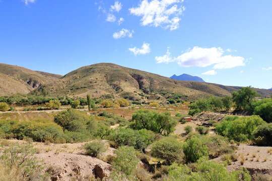the landscape beside the river Puente Mayu Tambo between Sucre and Potosi in Bolivia