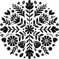 Mandala Floral Silhouette Vector Decorative Pattern