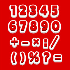 Modern 3d gray number and math symbols with shadow effect match digital theme