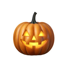 Fototapeta premium Jack-o'-lantern's Glowing Smile: A classic jack-o'-lantern sits in the scene, with a carved face and a warm, inviting glow, creating a festive and spooky mood for All Hallows' Eve. 