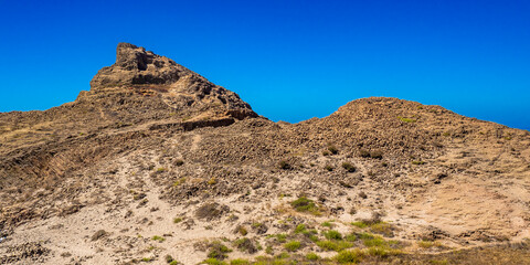 Columnar Jointing Structures Of Punta Baja, Lava Flows, Volcanic Rocks, Cabo de Gata-Níjar Natural Park, UNESCO Biosphere Reserve, Hot Desert Climate Region, Almería, Andalucía, Spain, Europe