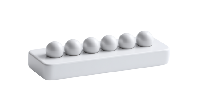 Minimal abstract balls in a row symbolizing business planning and success