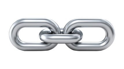 Shiny metal chain links symbolizing strong business connection and teamwork
