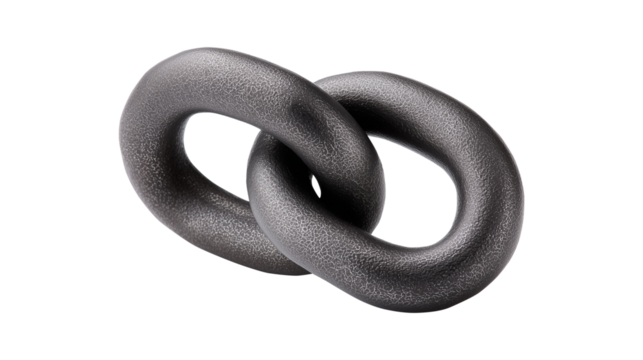 Connected metal chain rings symbolizing teamwork and strong partnership