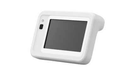 Modern smart device with digital screen isolated on transparent background