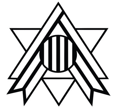Star of David with shield and sword illustration