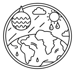 Fototapeta premium Colorful vector illustration of a globe with world symbol on background
