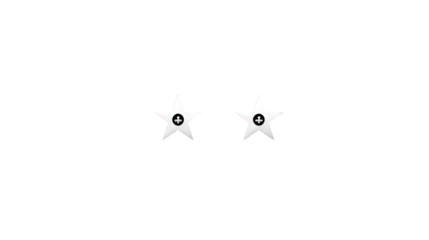 Two White Stars on Black Transparent Background