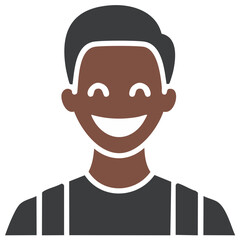 Fototapeta premium Illustration of a cheerful young adult male avatar smiling and wearing a casual top